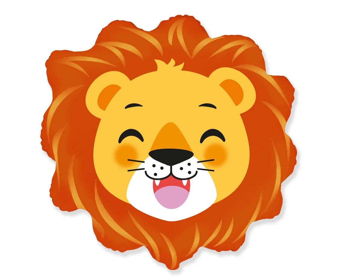 Foil balloon 24" FX - Lion (head),  unpacked (flat)